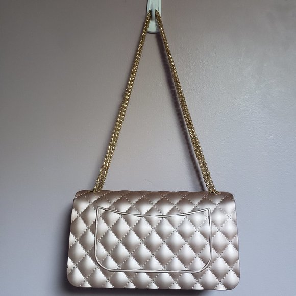 LA Express Purse - Pinkish Copper Purse with Peridot type Rhinestones NWOT - Picture 3 of 6